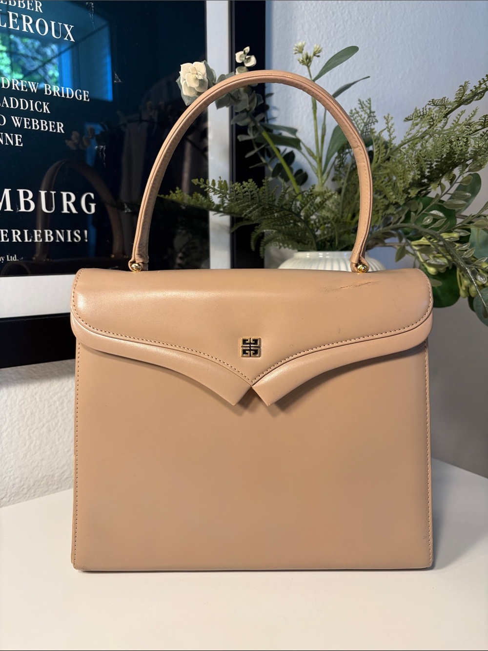 Vintage 80’s-90’s GIVENCHY 4G Formal Leather Top Handle Bag